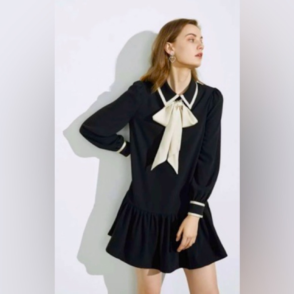 J.ING Black Longsleeve Bow Tie Dress